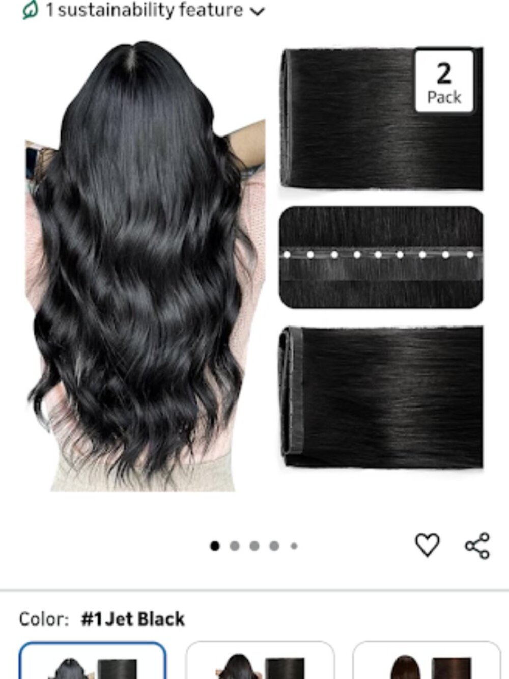 SUYYA Butterfly Weft Hair Extensions Human Hair Glueless OVO Pu Hole - Black